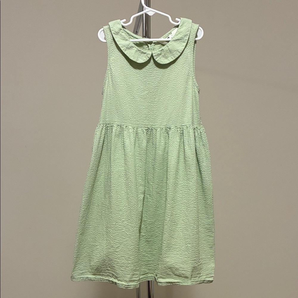H&M Girls' Mint Green Seersucker Dress with Collar